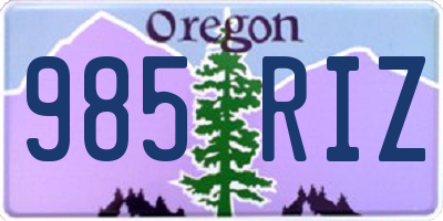 OR license plate 985RIZ