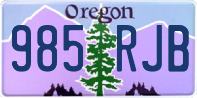 OR license plate 985RJB