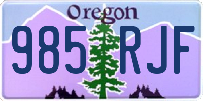 OR license plate 985RJF