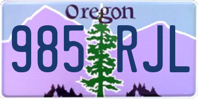 OR license plate 985RJL