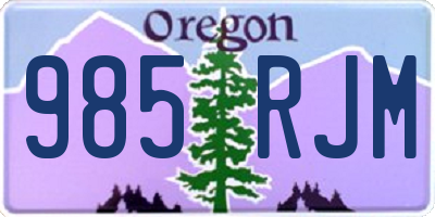 OR license plate 985RJM