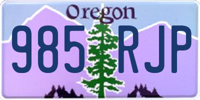 OR license plate 985RJP