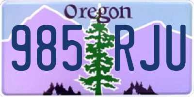 OR license plate 985RJU