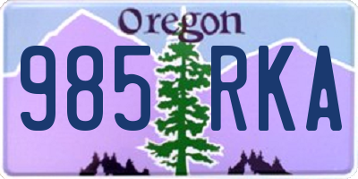 OR license plate 985RKA