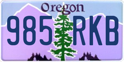 OR license plate 985RKB
