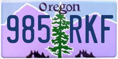 OR license plate 985RKF