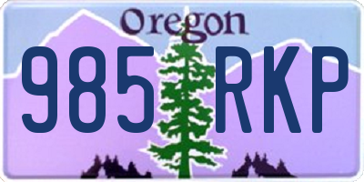 OR license plate 985RKP