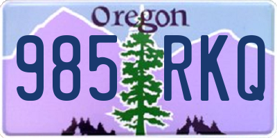 OR license plate 985RKQ