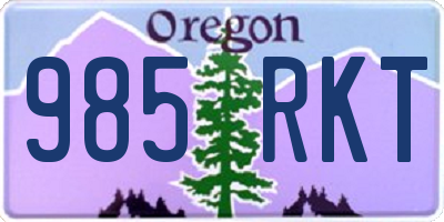 OR license plate 985RKT