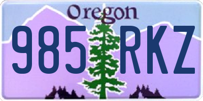 OR license plate 985RKZ