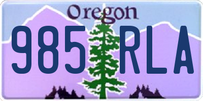 OR license plate 985RLA