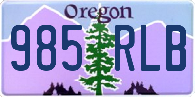 OR license plate 985RLB