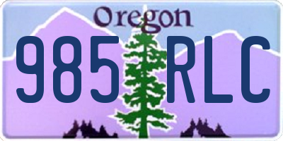 OR license plate 985RLC