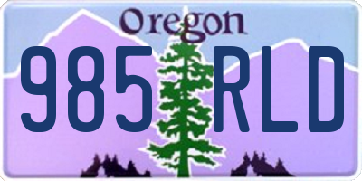 OR license plate 985RLD