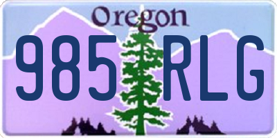 OR license plate 985RLG