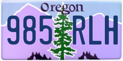 OR license plate 985RLH