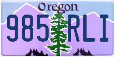 OR license plate 985RLI