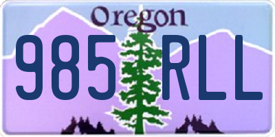 OR license plate 985RLL