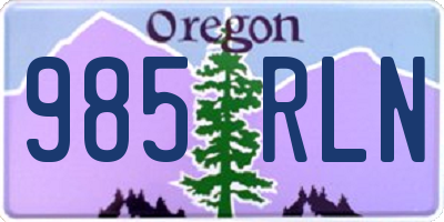 OR license plate 985RLN