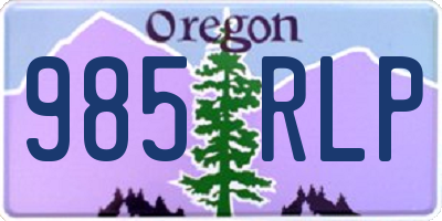 OR license plate 985RLP