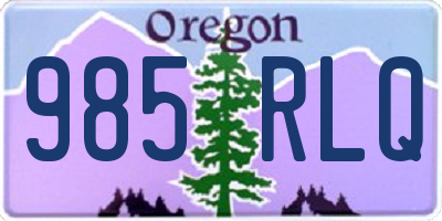 OR license plate 985RLQ