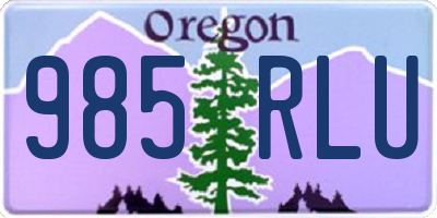 OR license plate 985RLU