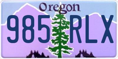 OR license plate 985RLX