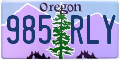 OR license plate 985RLY