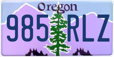 OR license plate 985RLZ