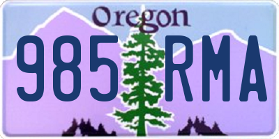OR license plate 985RMA