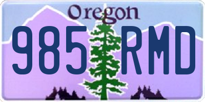 OR license plate 985RMD