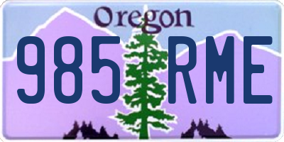 OR license plate 985RME
