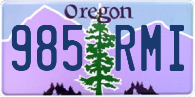OR license plate 985RMI
