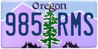 OR license plate 985RMS