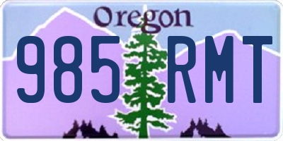 OR license plate 985RMT