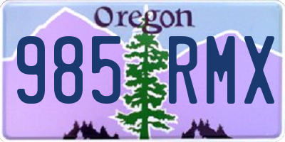 OR license plate 985RMX
