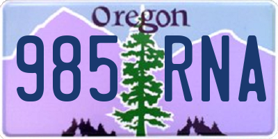 OR license plate 985RNA