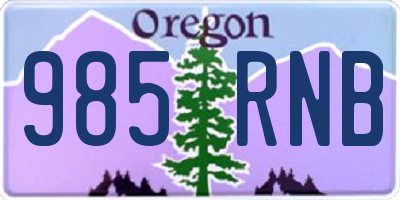 OR license plate 985RNB