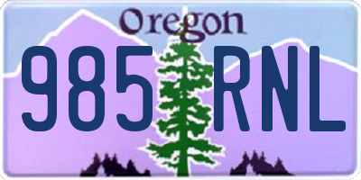 OR license plate 985RNL