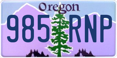 OR license plate 985RNP