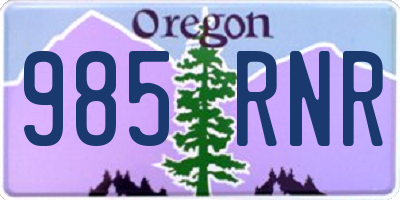 OR license plate 985RNR