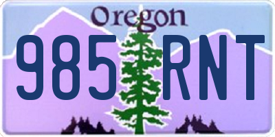 OR license plate 985RNT