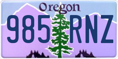 OR license plate 985RNZ