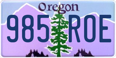 OR license plate 985ROE