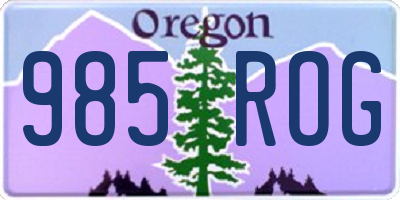 OR license plate 985ROG