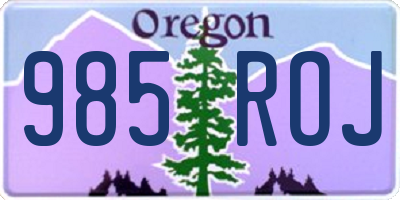 OR license plate 985ROJ