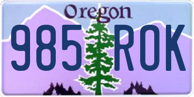 OR license plate 985ROK