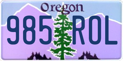 OR license plate 985ROL