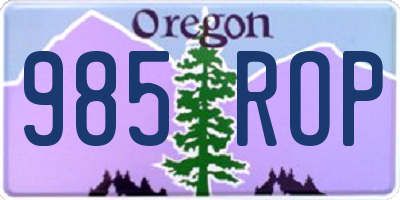 OR license plate 985ROP