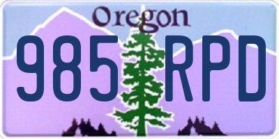 OR license plate 985RPD